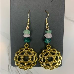 Gold Heart Chakra Earrings